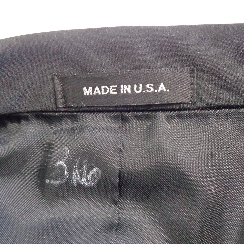 Perry Ellis Black Wool Tuxedo Jacket with Satin Peak Lapels Wedding Prom Sz 42 S - Picture 4 of 8